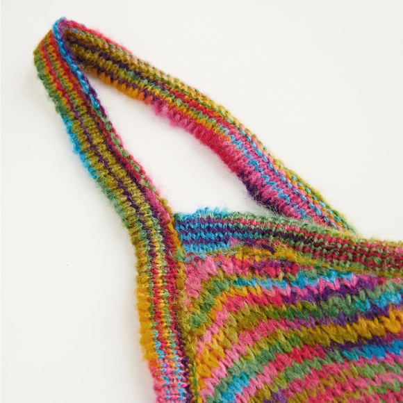 Vneck knitted multicolour midi dress - Picture 2 of 3